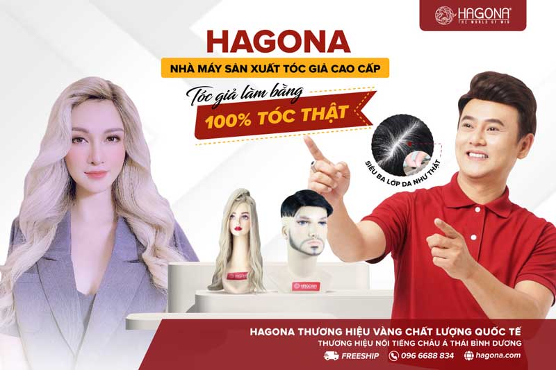 Tóc giả nguyên đầu làm bằng tóc thật  tại TPHCM - Tóc giả Hagona